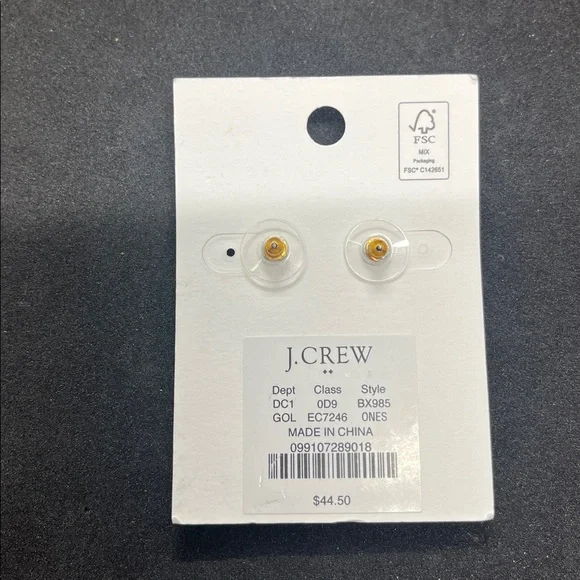 1589 J. Crew Gold Tone Heart Dangle Earrings - Picture 2 of 3